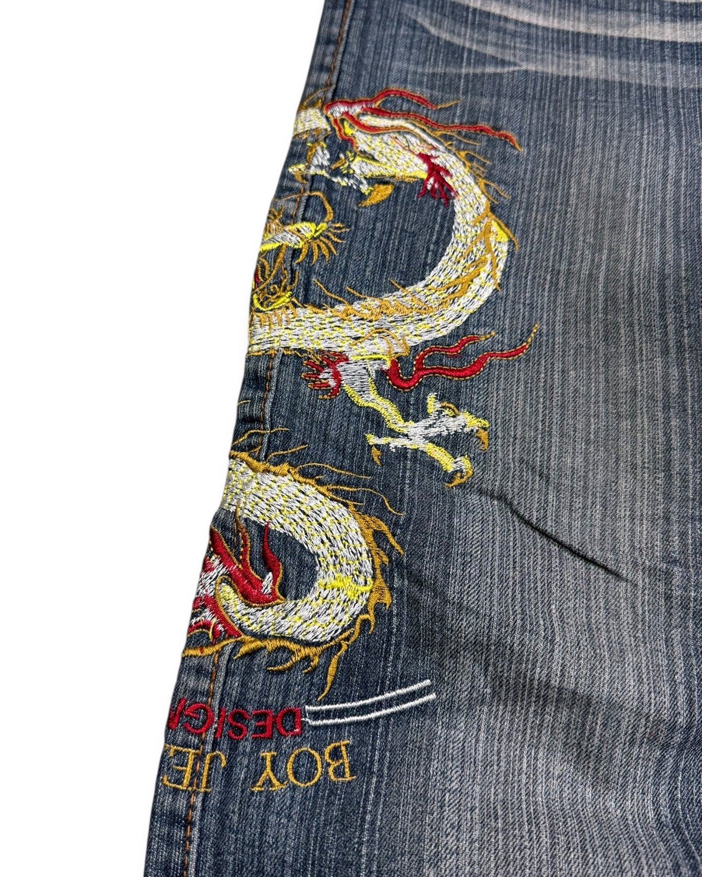 2000's Japanese Dragon Baggy Jeans * 30x28 (M)