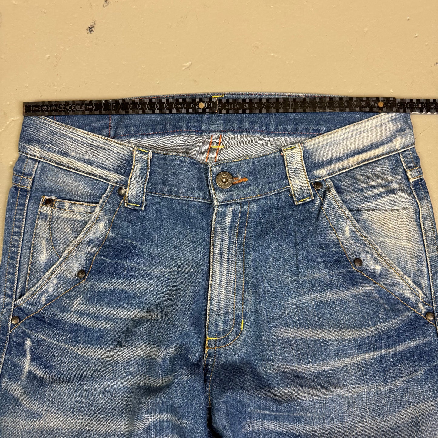 2000‘s Blue Boy Hip Hop Heavy Denim Baggy Jeans *rare 34x32