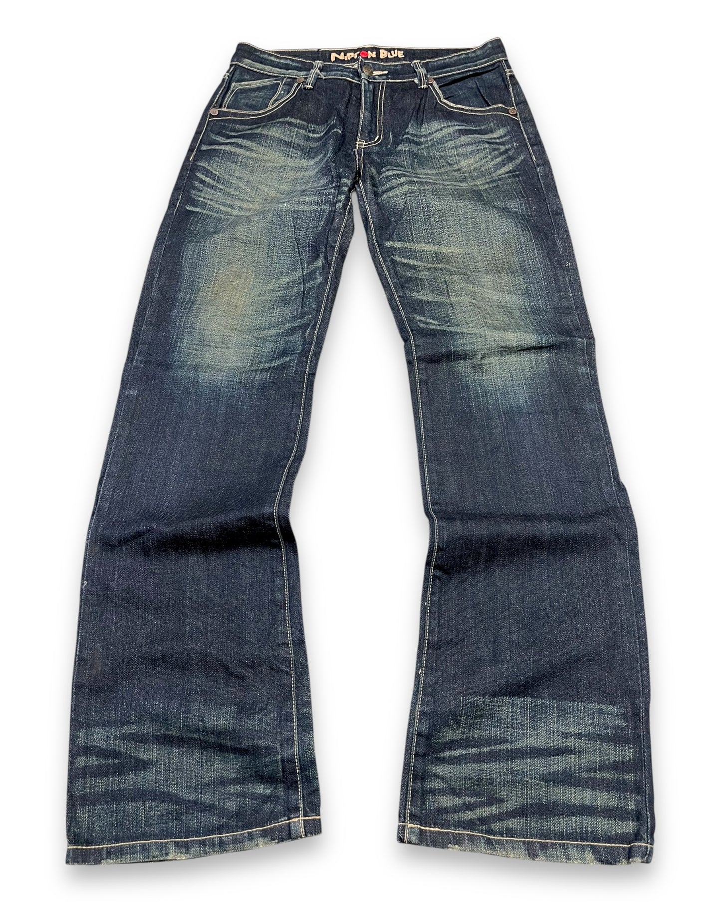 2000‘s Nippon Blue Japanese Baggy/Straight Jeans *very rare 30x32