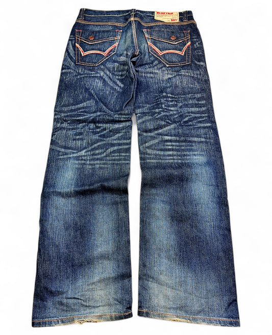 2000's Blue Trip Japanese Archive Baggy Jeans *very rare 38x34 (XXL)