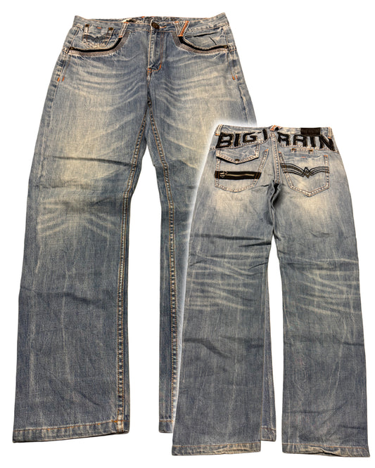 2000‘s Big Train Japanese Baggy/Straight Jeans *rare 34x32