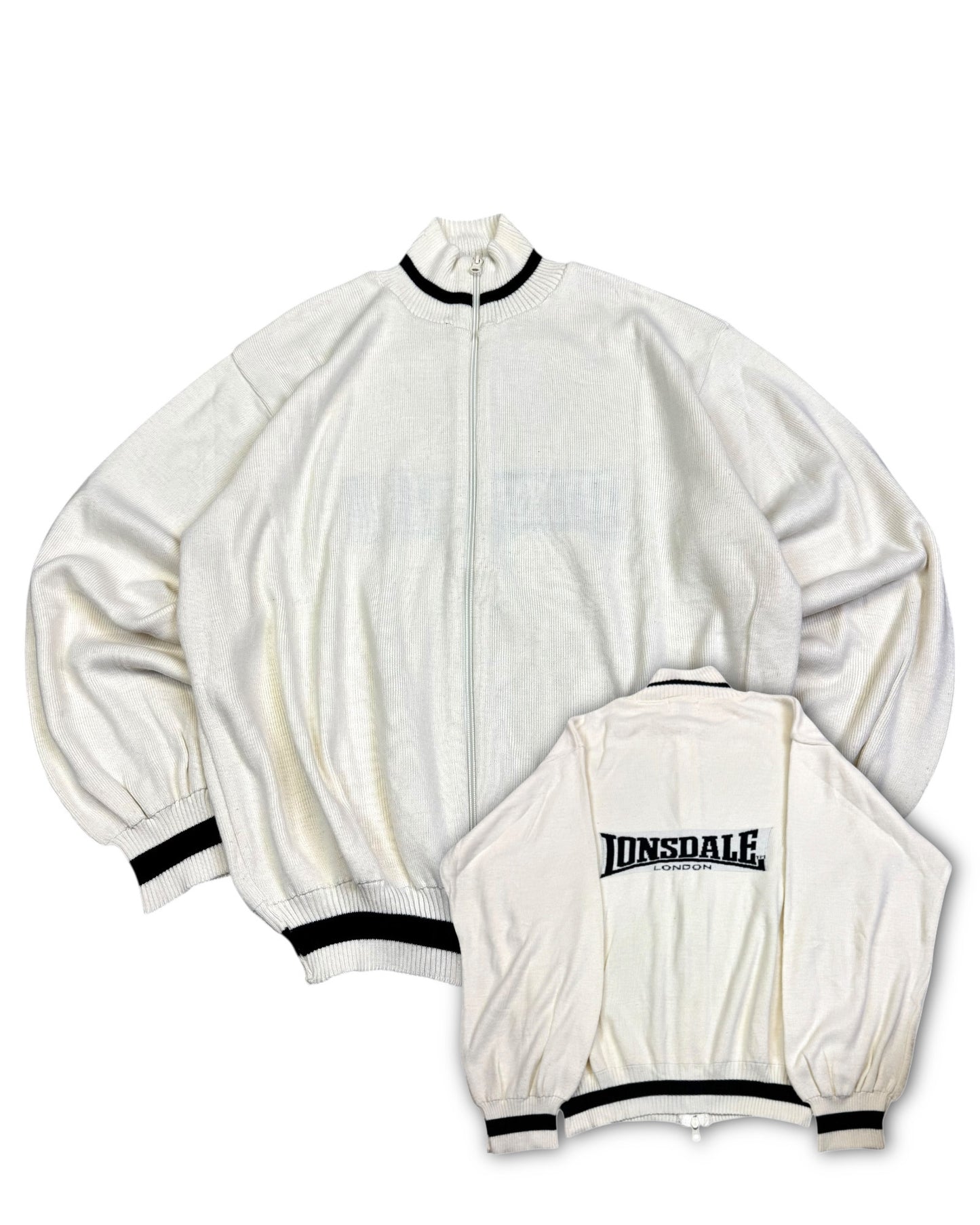 1990‘s Lonsdale London Wool Zip Sweater made in Italy *very rare (L)
