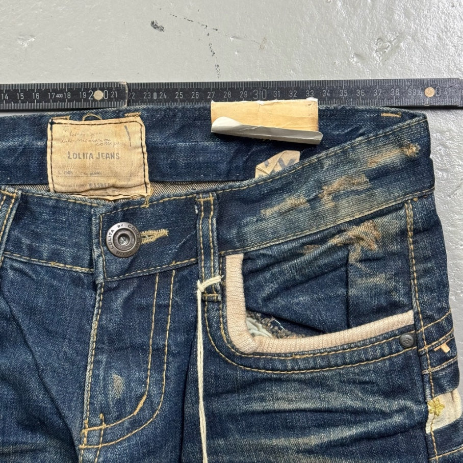 2000’s Lolita Japanese Deadstock Straight Jeans Women’s made in Korea *very rare 30x30