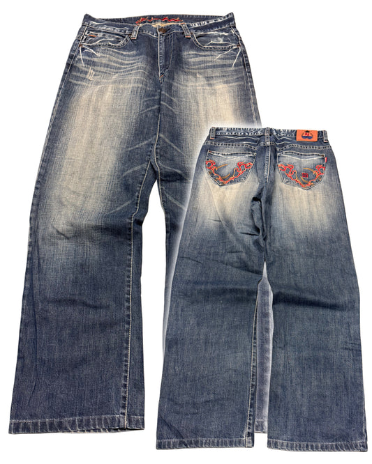 2000‘s Hand Foot Japanese Archive Baggy Jeans *very rare 32x31