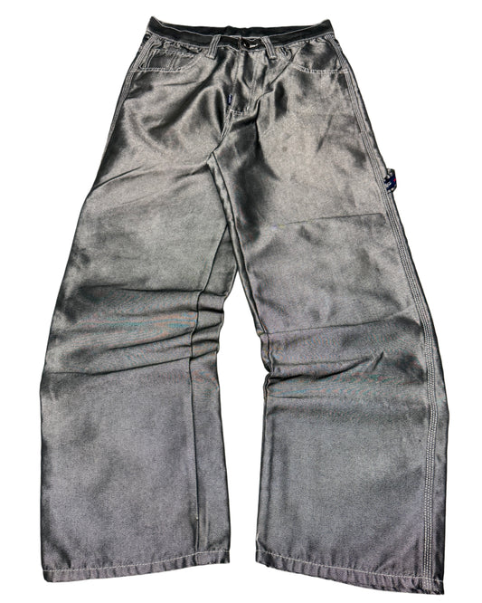 00‘s Ci-Borg Silver Hip Hop Baggy Jeans Bootleg *selten 30x30