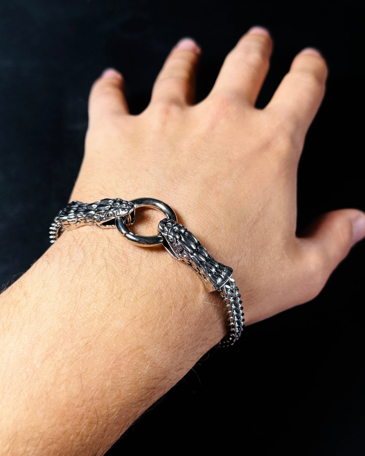 Snake Clasp Stainless Steel Bracelet