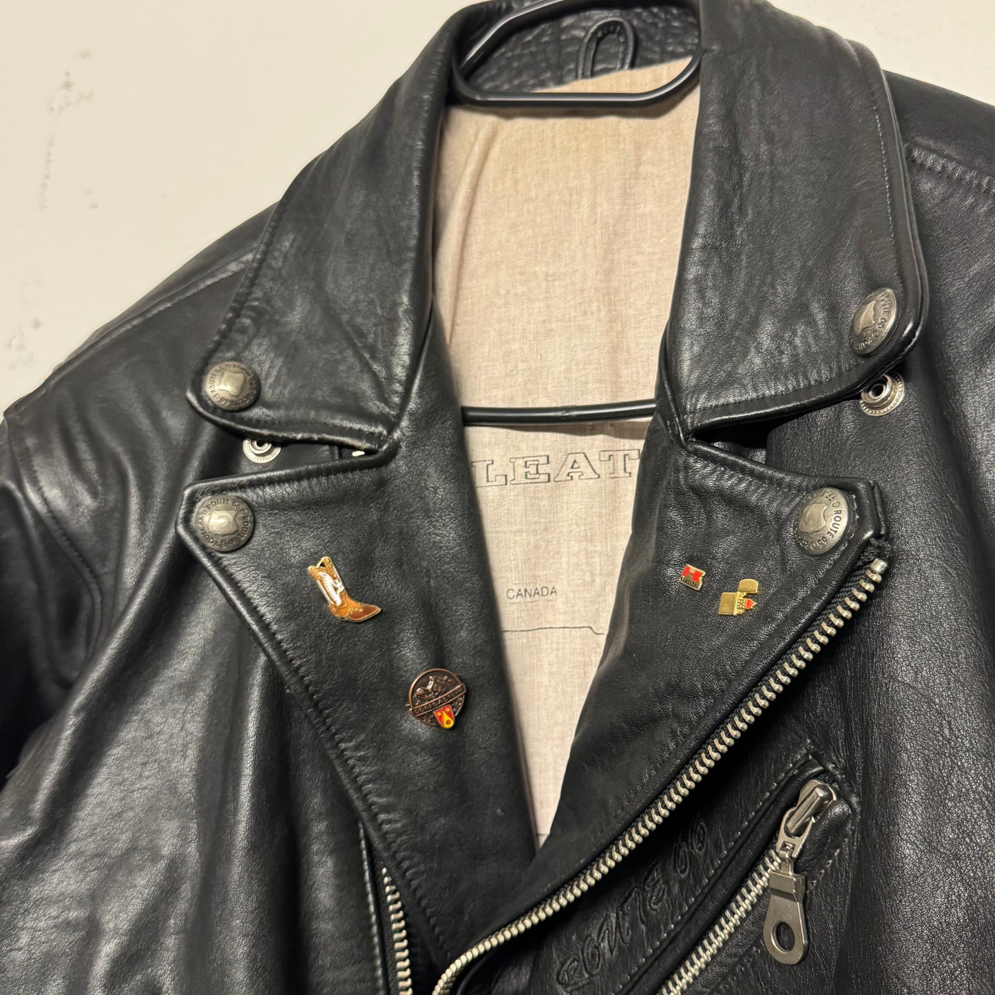 2000‘s Route 66 Vegan Leatherjacket Y2K/Vintage *sehr selten (S)