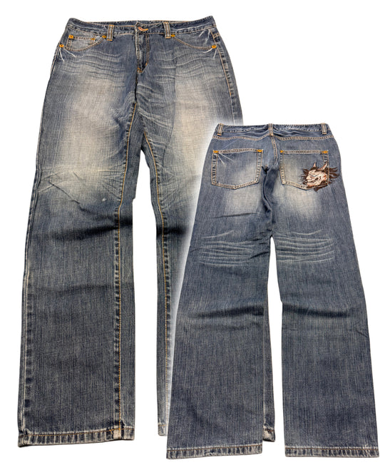 2000‘s Big Group Japanese Baggy/Straight Jeans *rare 31x31
