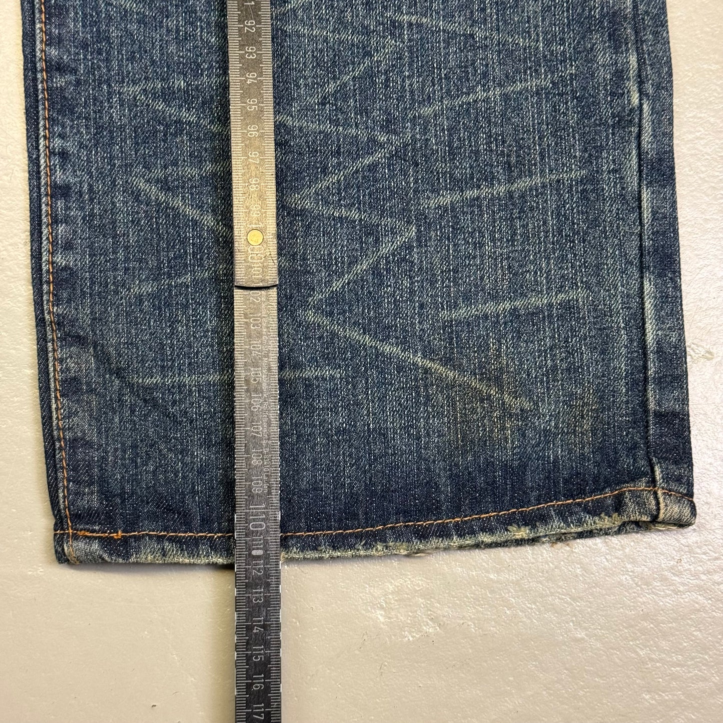 2000‘s Pure Blue Japanese Archive Baggy Jeans *very rare 32x32