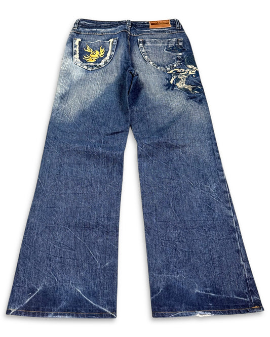 2000’s Big Train Japanese Archive Baggy/Straight Jeans *rare 30x30
