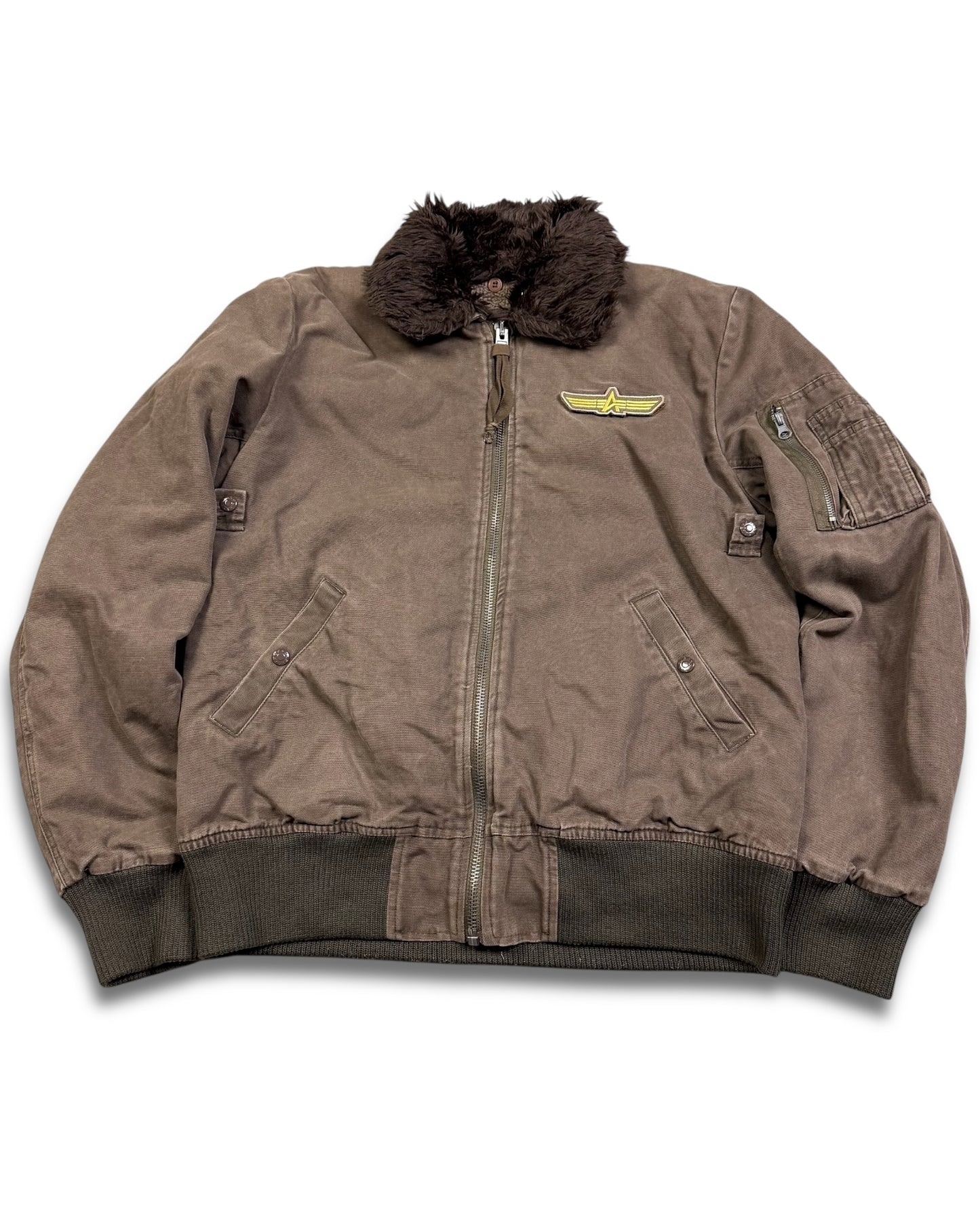 2000‘s Alpha Industries Faux Fur Jacket *very rare (M)