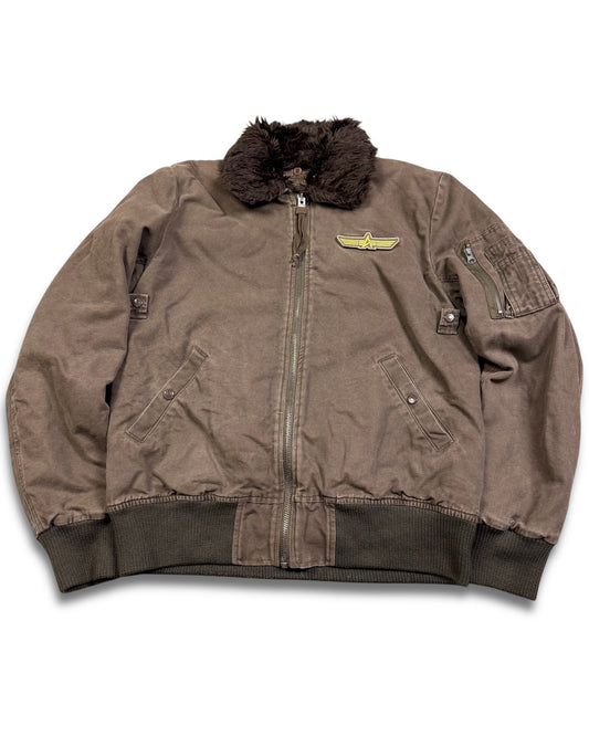 2000‘s Alpha Industries Faux Fur Jacket *very rare (M)