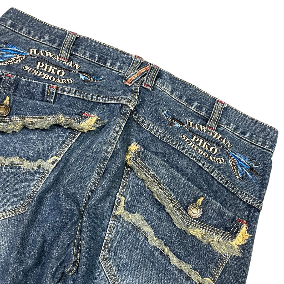 2000‘s Hawaiian Piko Baggy Jeans *very rare 34x34