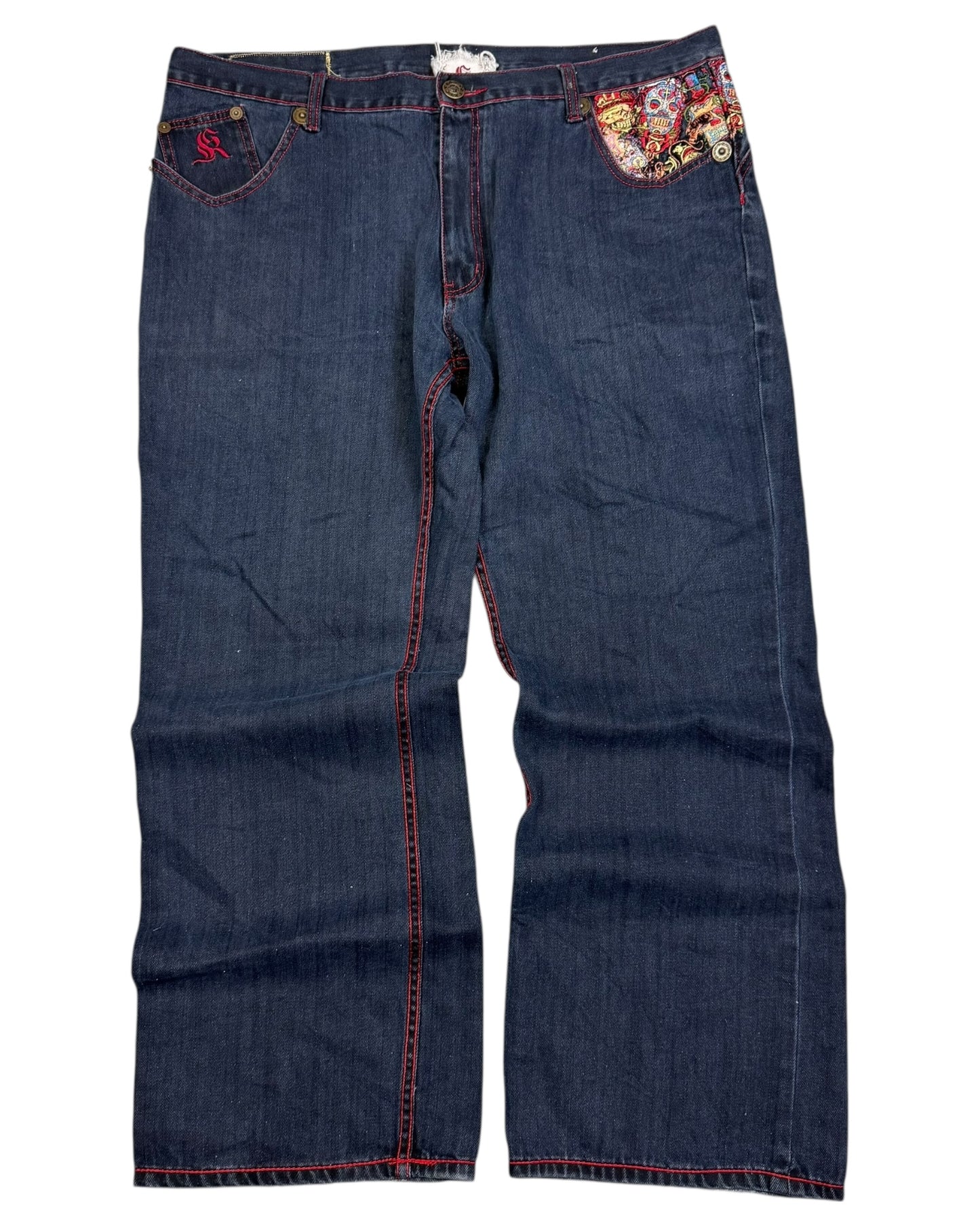 2000‘s Kanji Japanese Baggy Jeans *very rare 42x32