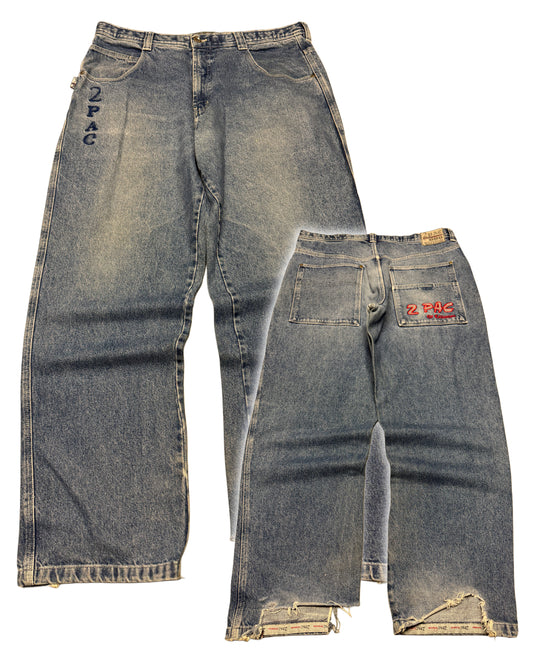 2000‘s 2Pac Collection Hip Hop Baggy Jeans Heavy Denim *sehr selten 40x34