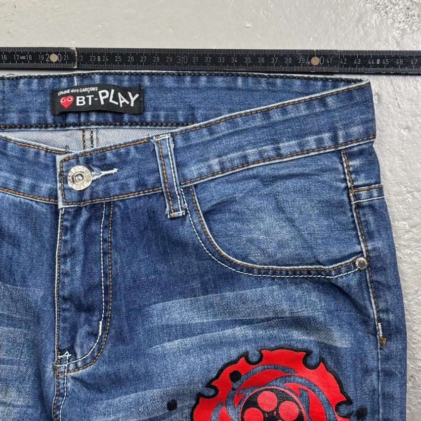 2000’s Comme Des Garcons BT-Play Japanese Koi Straight Jeans *rare 34x28