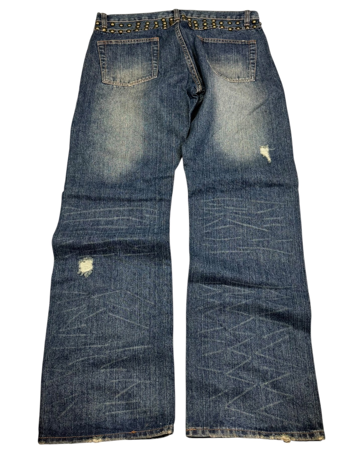 2000‘s Pure Blue Japanese Archive Baggy Jeans *very rare 32x32