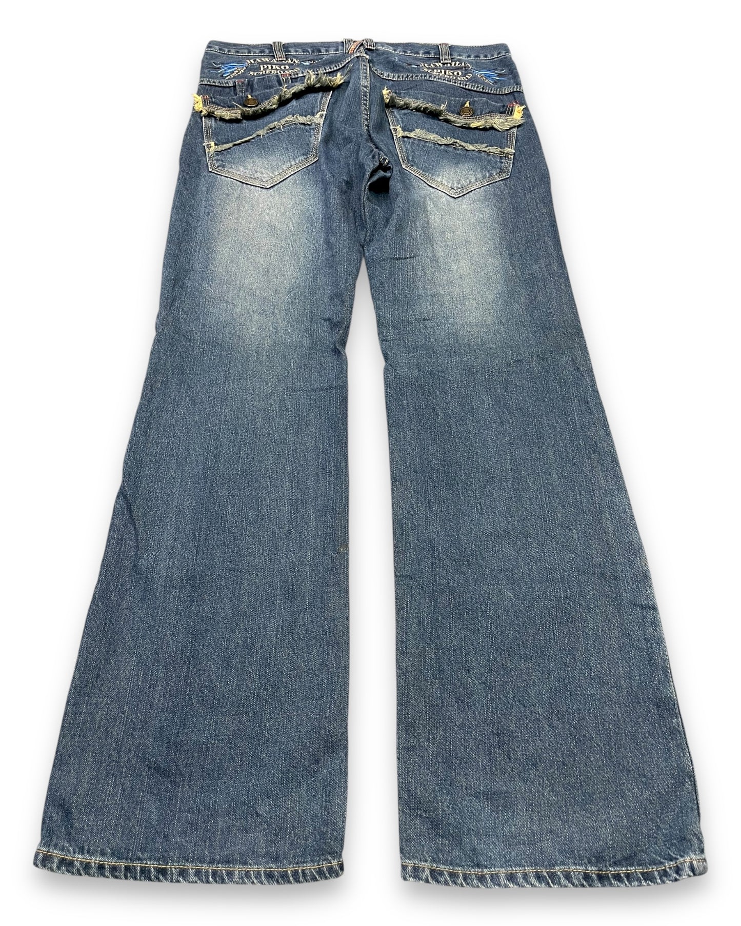 2000‘s Hawaiian Piko Baggy Jeans *very rare 34x34