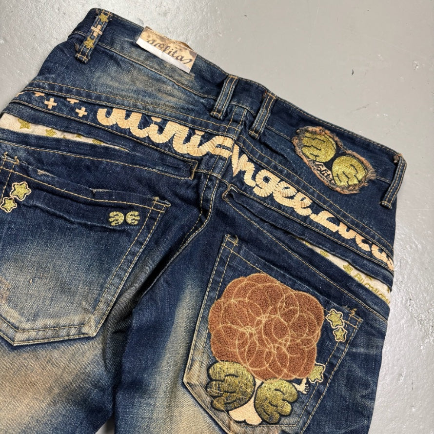 2000’s Lolita Japanese Deadstock Straight Jeans Women’s made in Korea *very rare 30x30