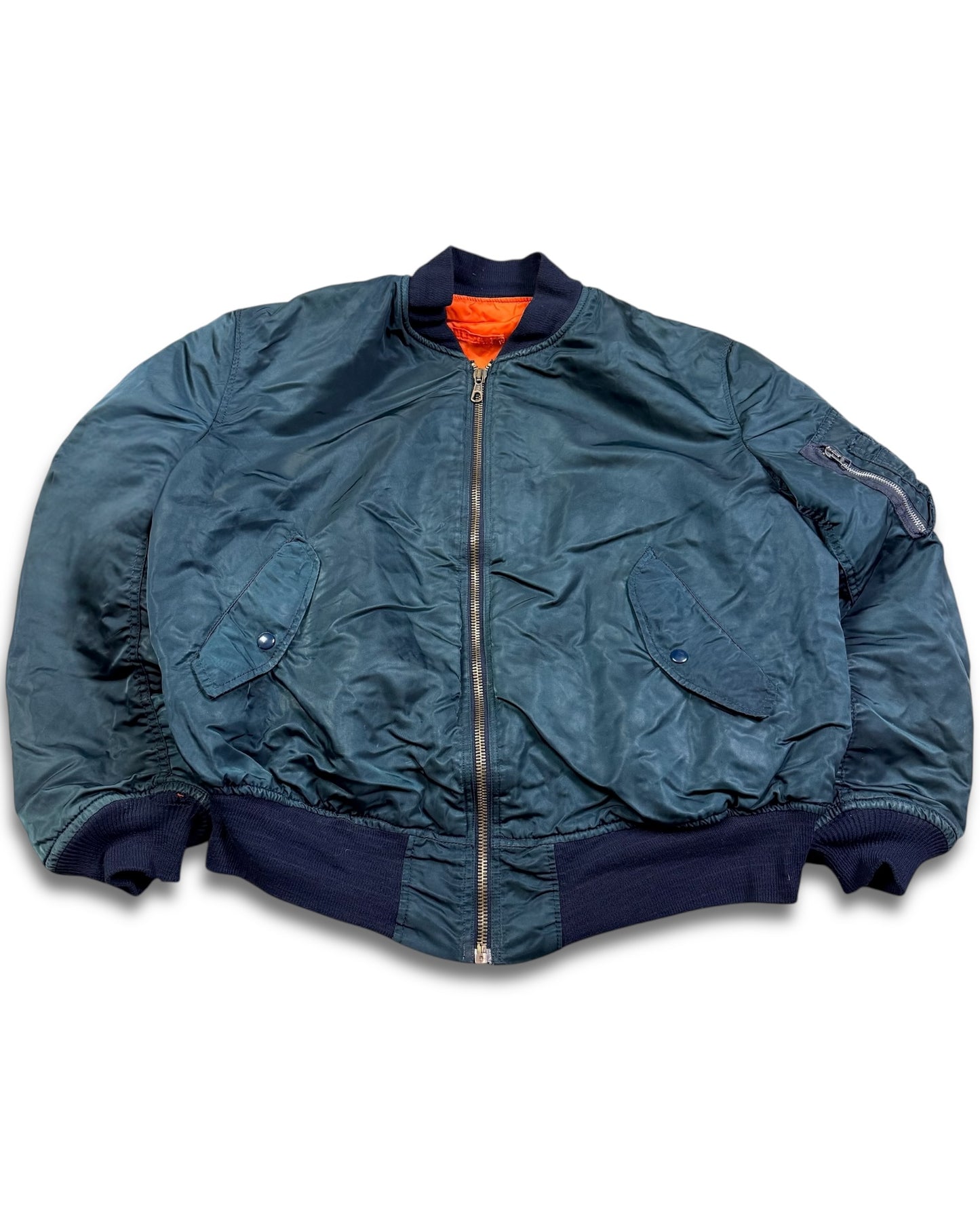 1990‘s Alpha Industries Nylon Bomber Jacket made in U.S.A *very rare (XXL)