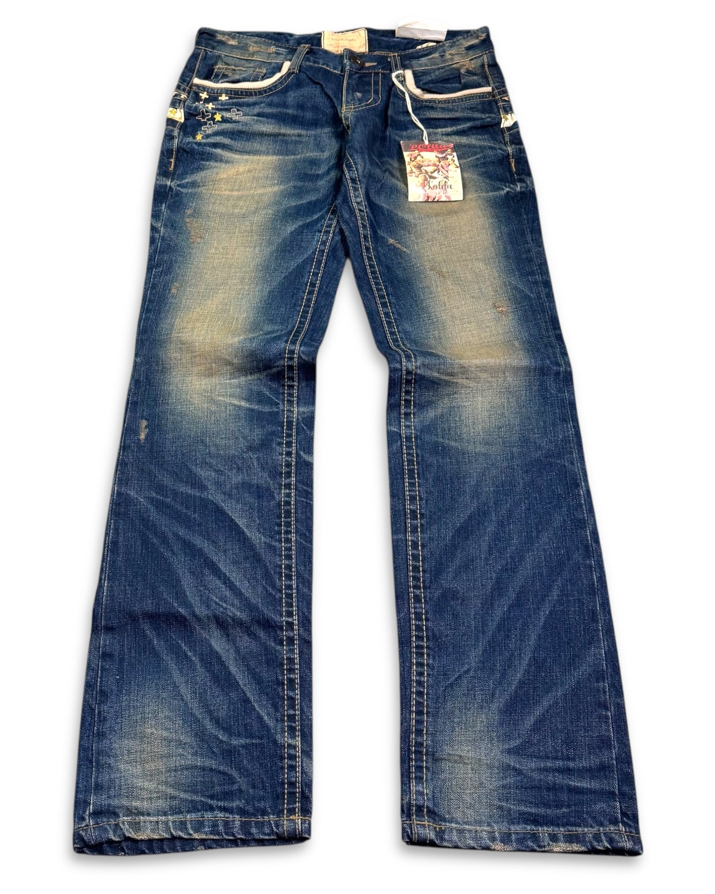 2000’s Lolita Japanese Deadstock Straight Jeans Women’s made in Korea *very rare 30x30