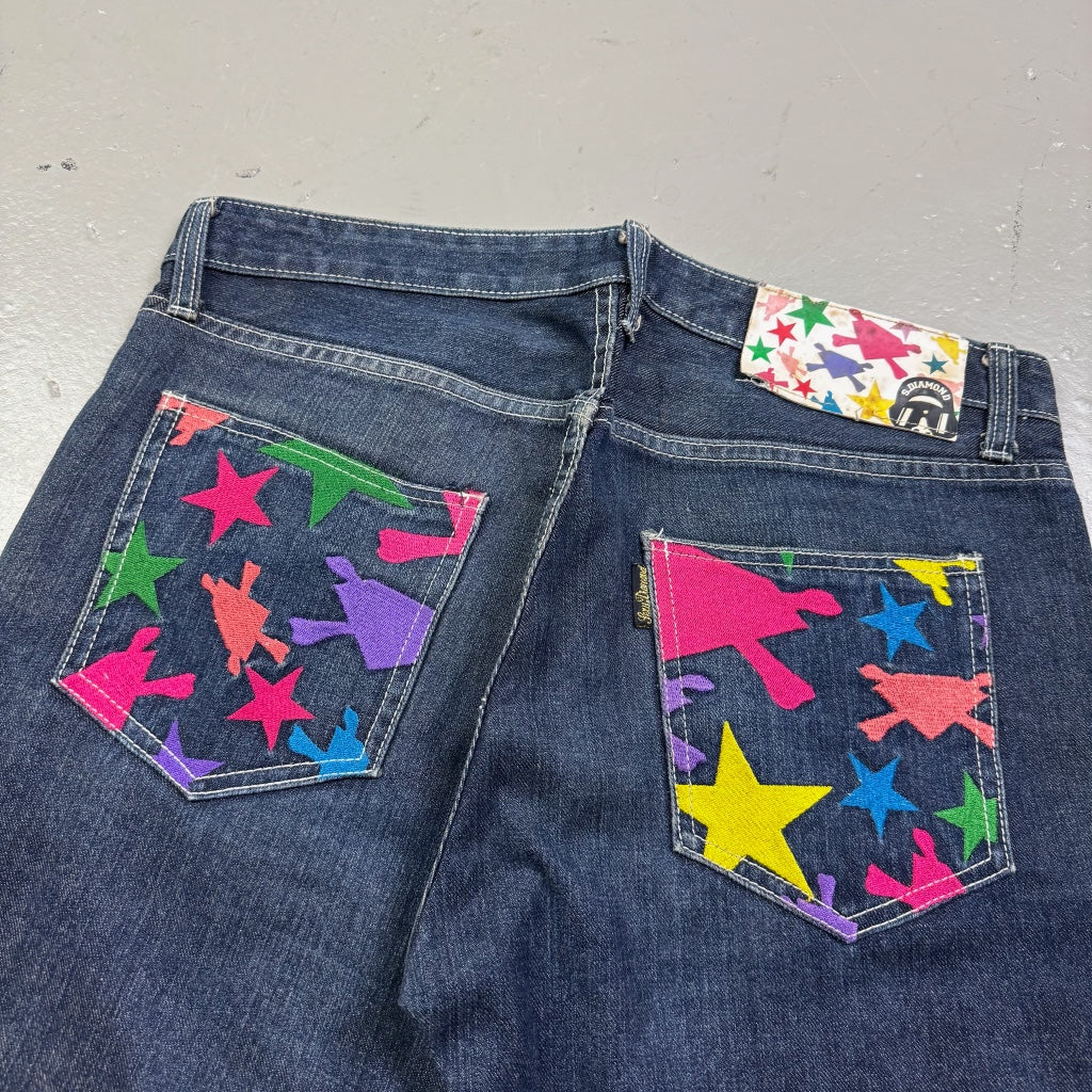 2000’s Sexy Diamond Hip Hop Baggy Jeans *very rare 34x32