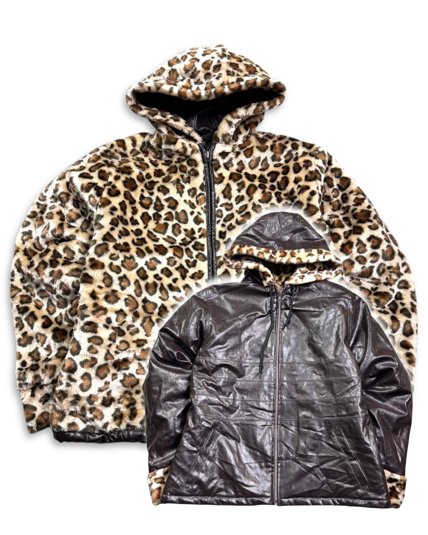 2000’s Leo Faux Fur Reversible 2in1 Jacket Women’s *rare (M)