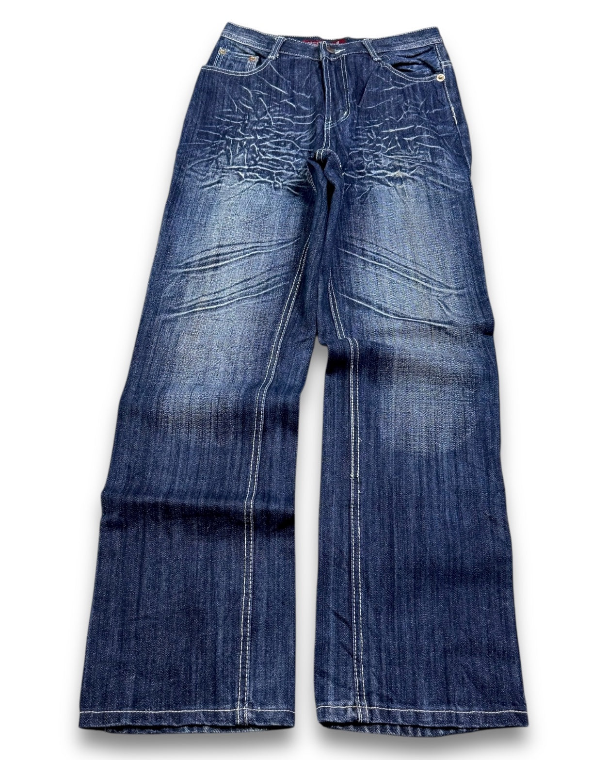 2000’s M.H.X.Z Embroidered Straight/Baggy Jeans 28x32