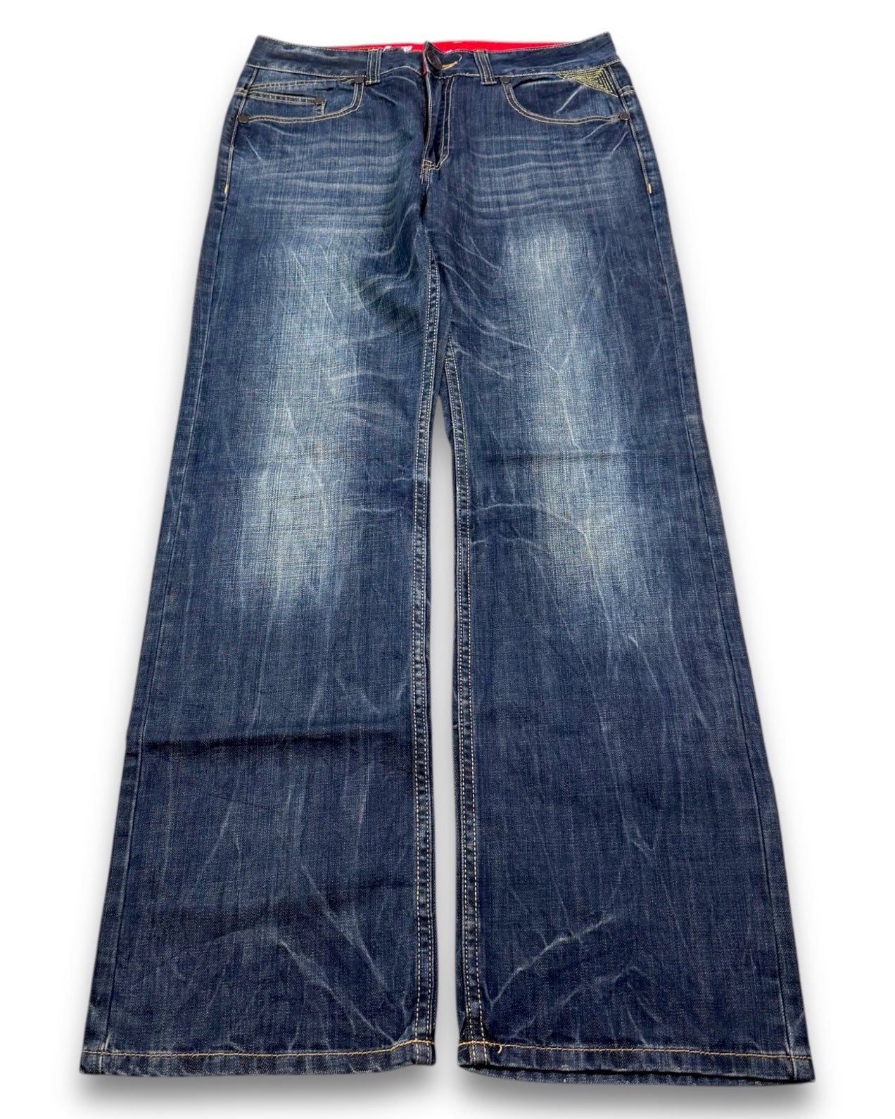 2000’s Big Train Japanese Dragon Archive Baggy/Straight Jeans *very rare 31x34