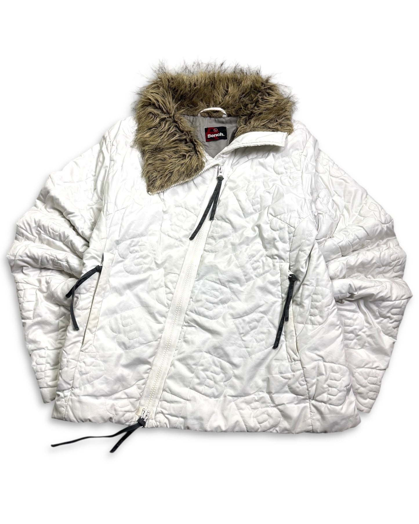 2000‘s Bench Monogram Faux Fur Jacket Women‘s *rare (L)