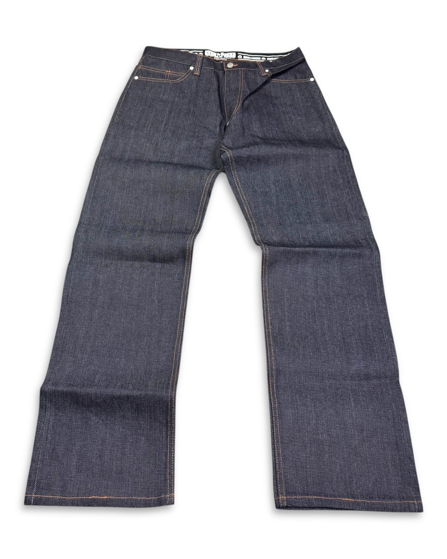 2000's Even Rocks Stiff Baggy/Straight Jeans by Yukarin *rare 32x34