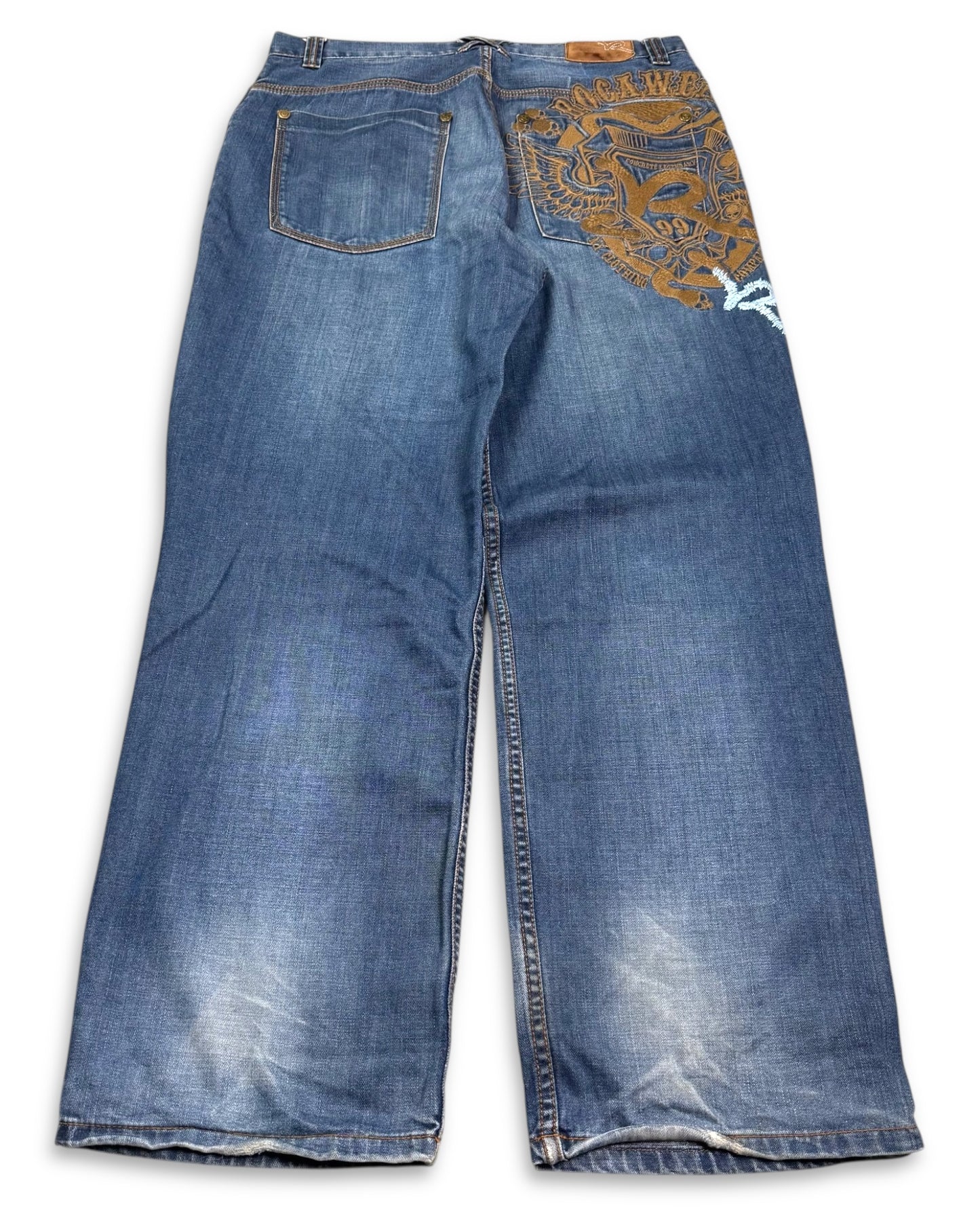 2000’s Rocawear Embroidered Hip Hop Baggy Jeans *very rare 36x36