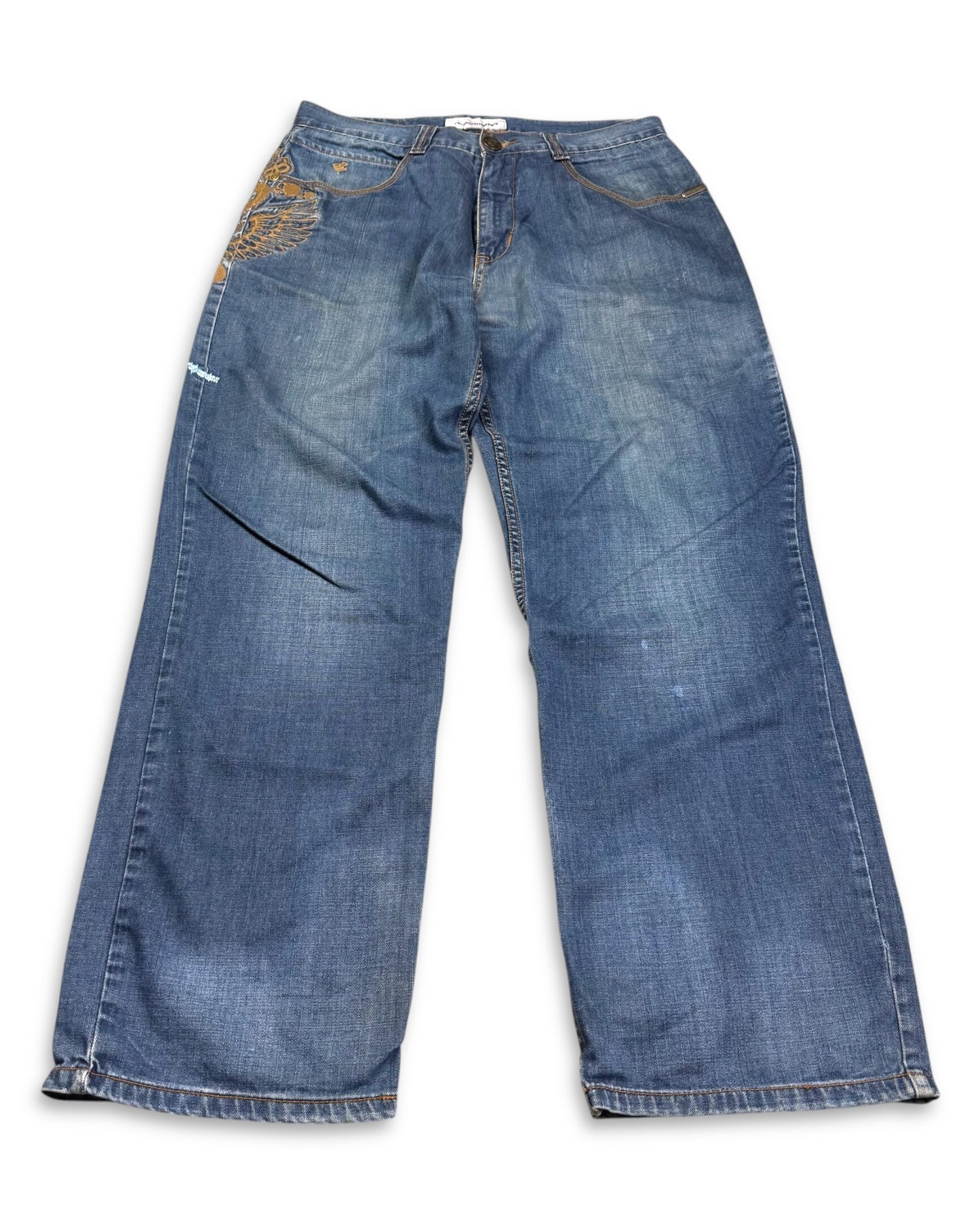 2000’s Rocawear Embroidered Hip Hop Baggy Jeans *very rare 36x36