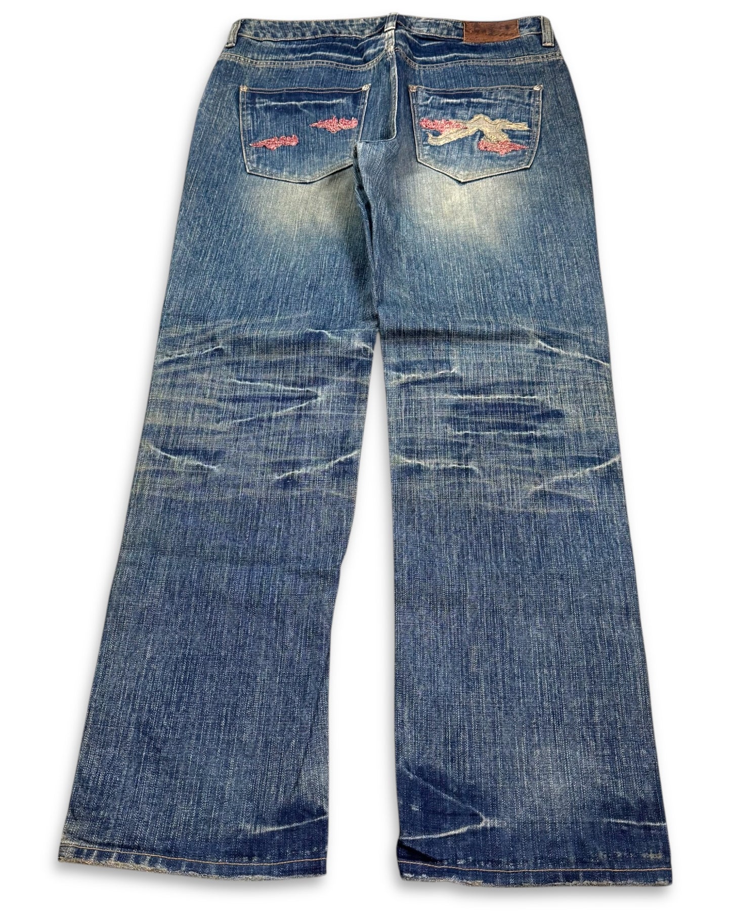 2000’s Big Train Japanese Baggy/Straight Heavy Denim Jeans *very rare 34x34