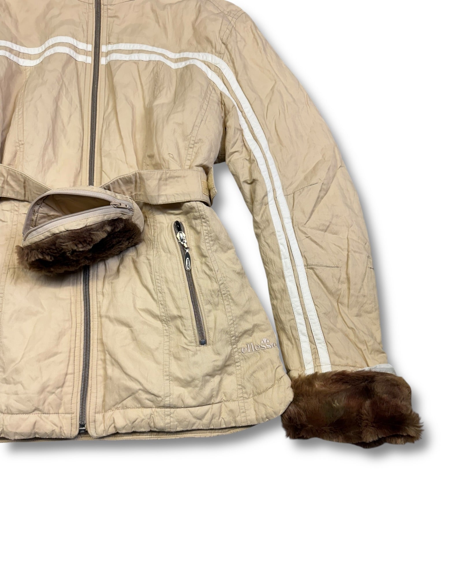 2000's Ellesse Faux Fur Jacket Women's *very rare (M)