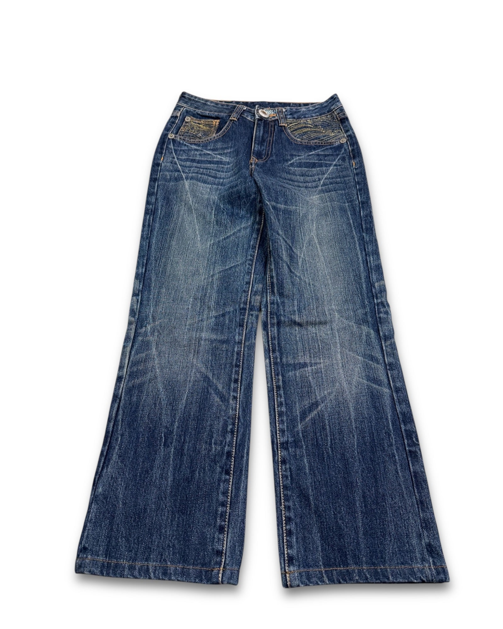 2000's Big Train Straight/Baggy Japanese Jeans *very rare 26x28 (XS)