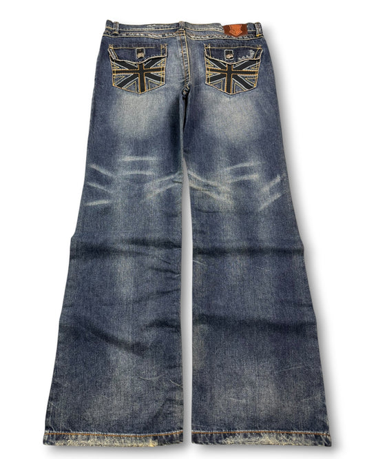 2000's Japanese Archive Baggy/Bootcut Jeans *very rare 38x36 (XXL)