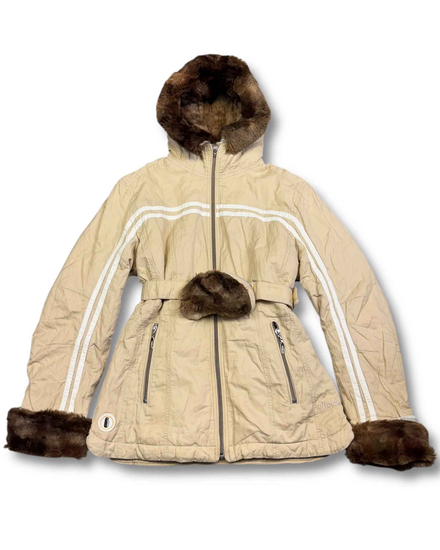 2000's Ellesse Faux Fur Jacket Women's *very rare (M)