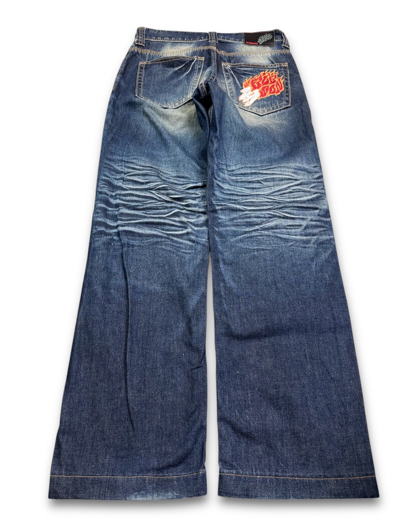 2000's Bobson Straight/Baggy Japanese Baggy Jeans *very rare 28x30 (S)