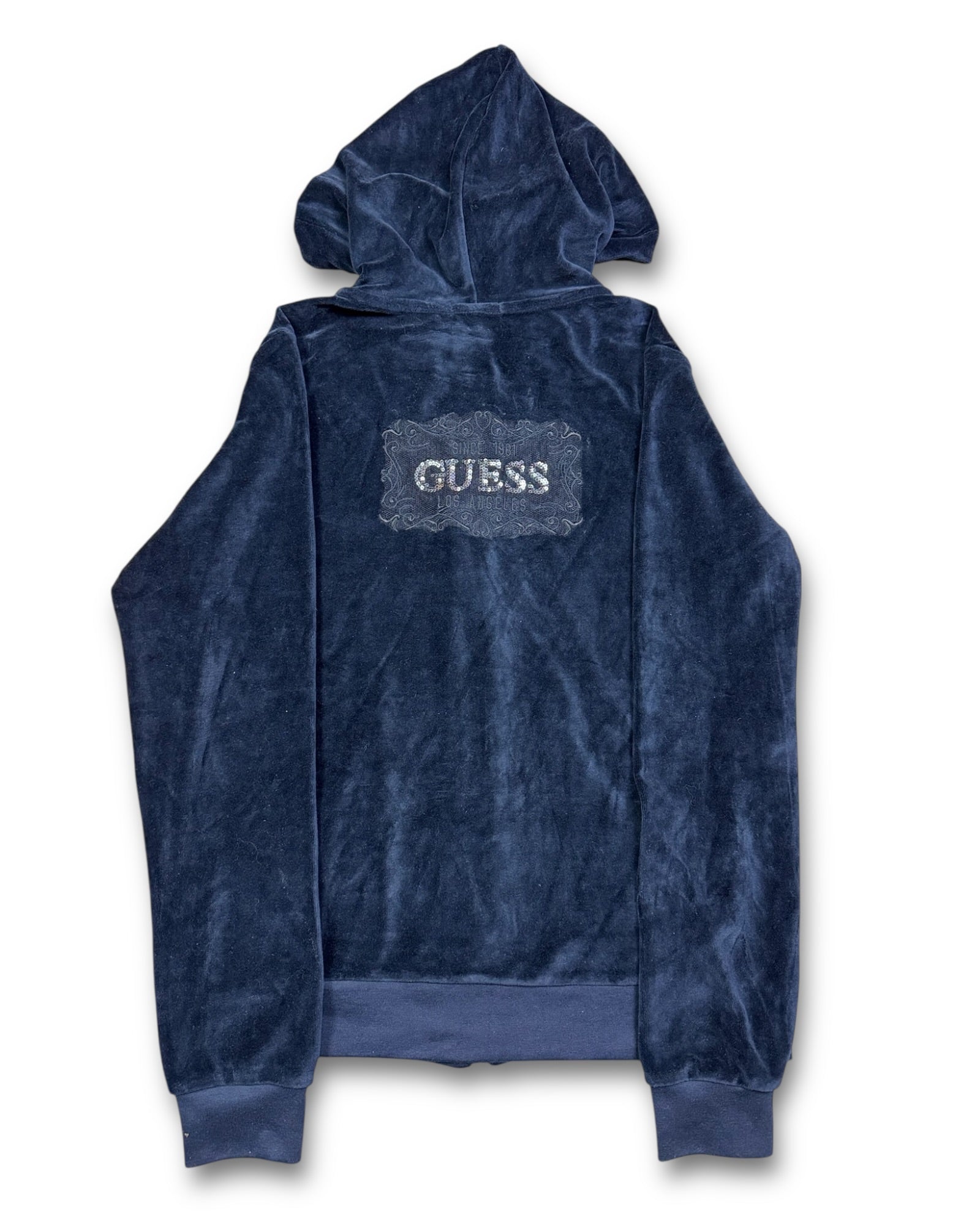 2000's Guess Zip Hoodie Velour Women's Women's *rare (XL)