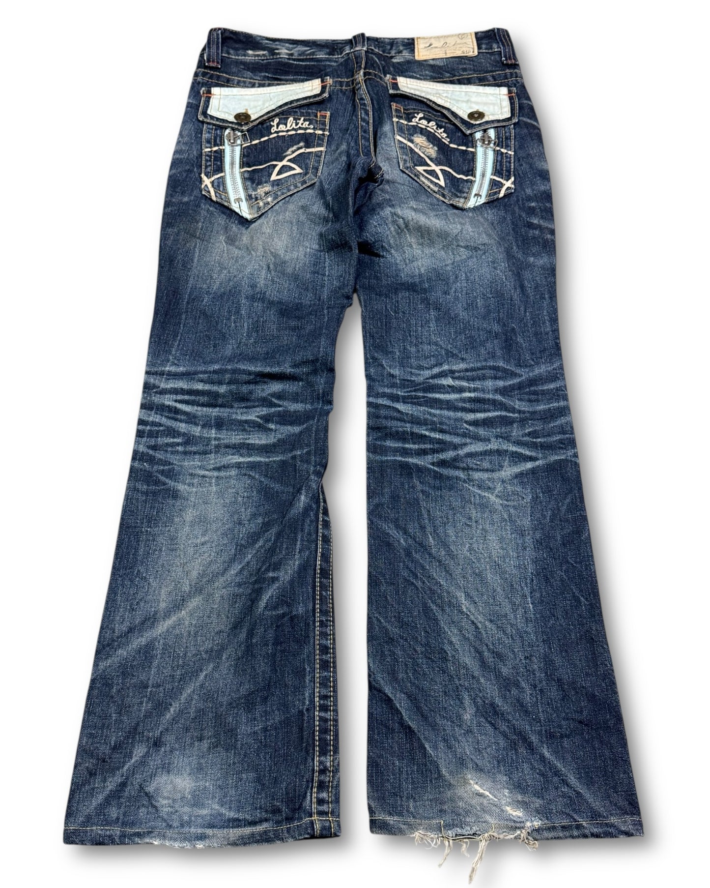 2000's Lolita Japanese Flared Jeans Women's *very rare 32x30 (M)