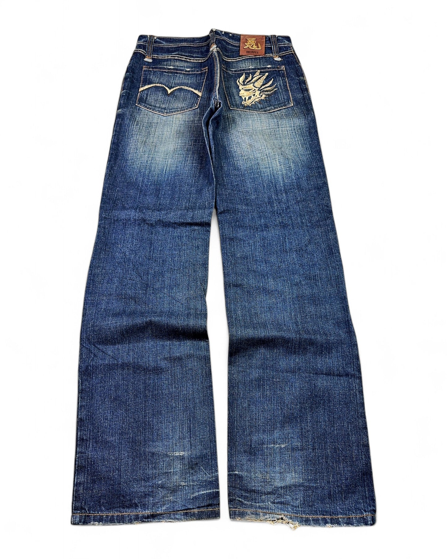 2000's Oniarai Japanese Straight/Baggy Jeans *rare 32x34 (M)