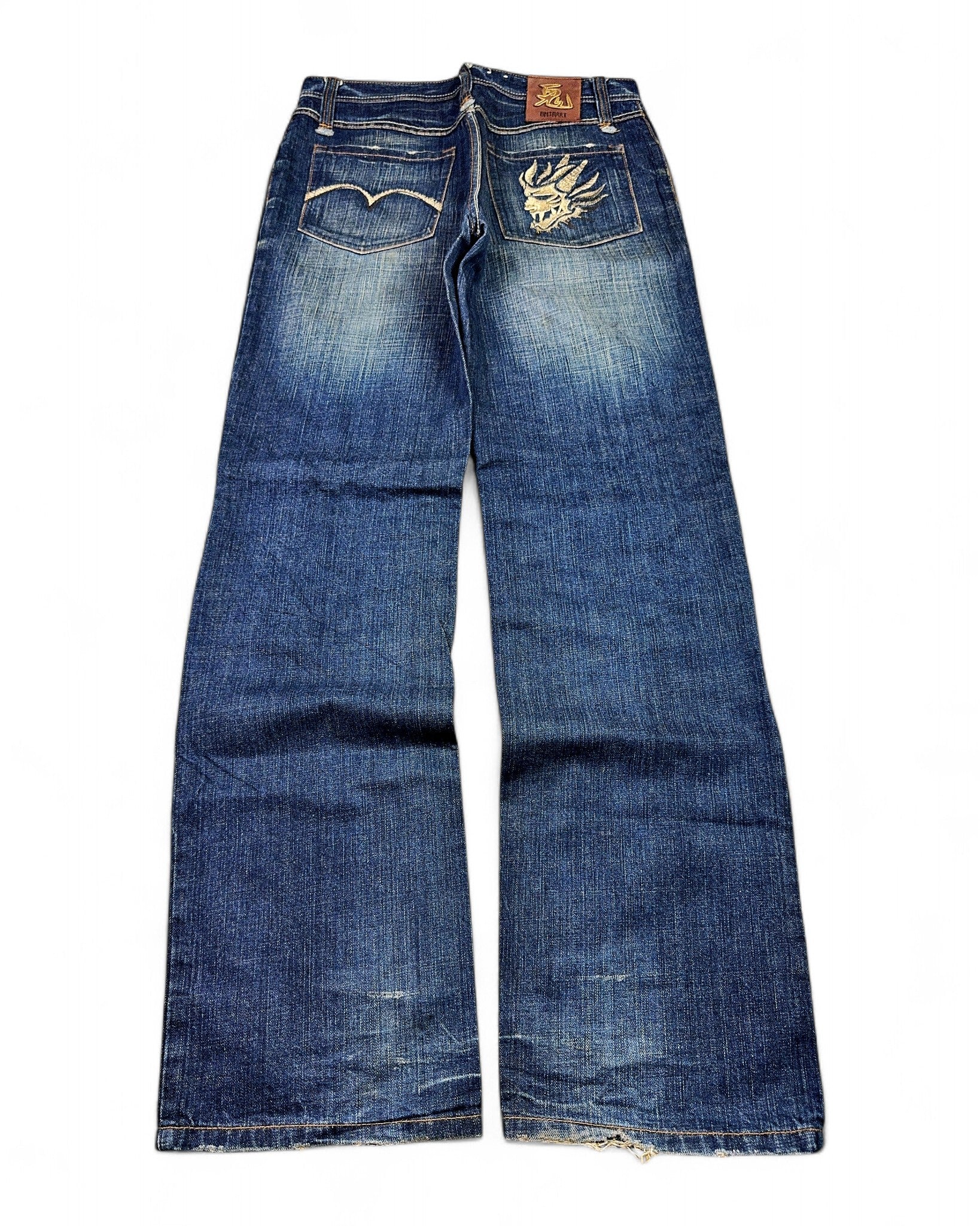 2000's Oniarai Japanese Straight/Baggy Jeans *rare 32x34 (M)