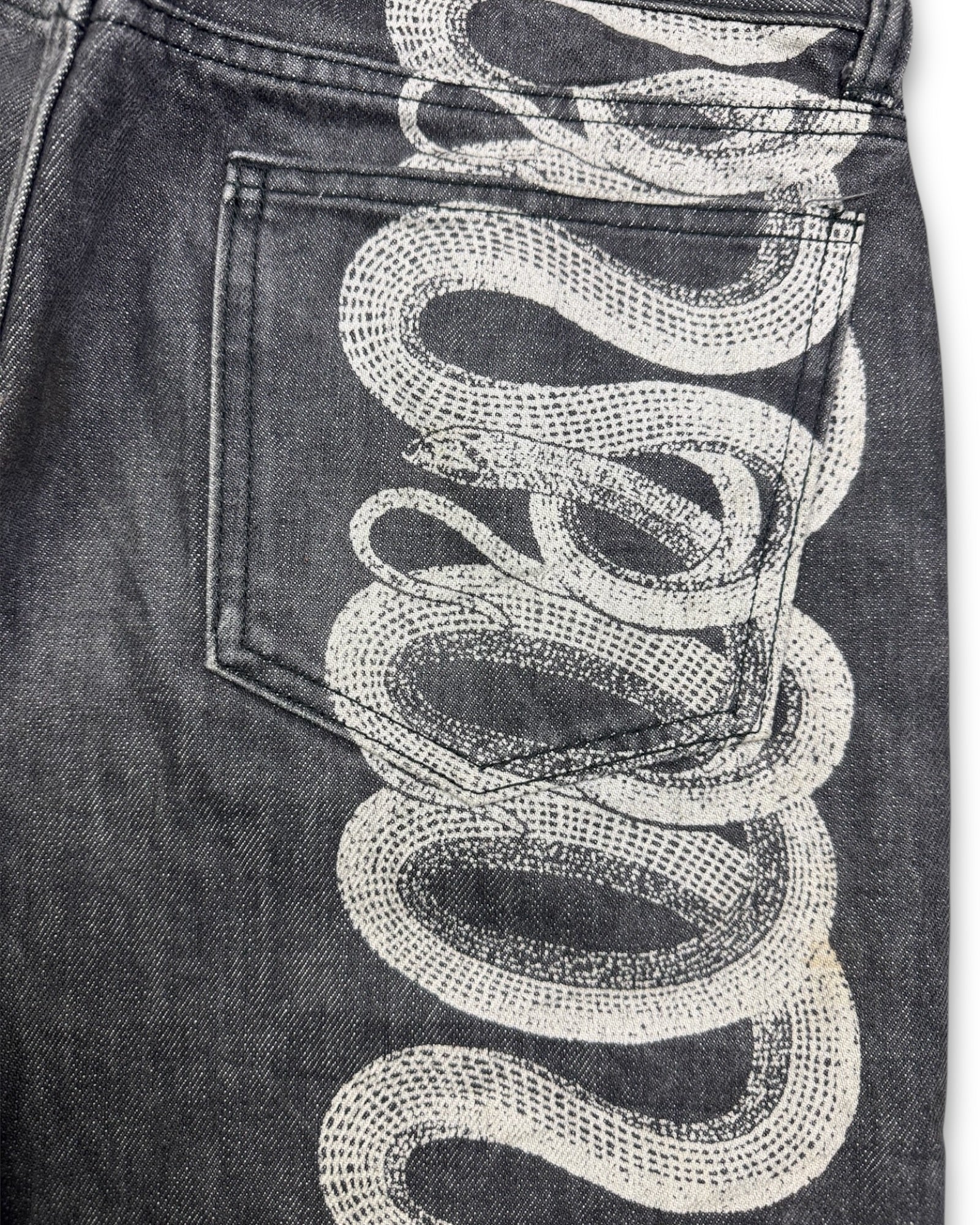 2000's Straight/Baggy Snake Design Jeans *rare 30x28 (M)