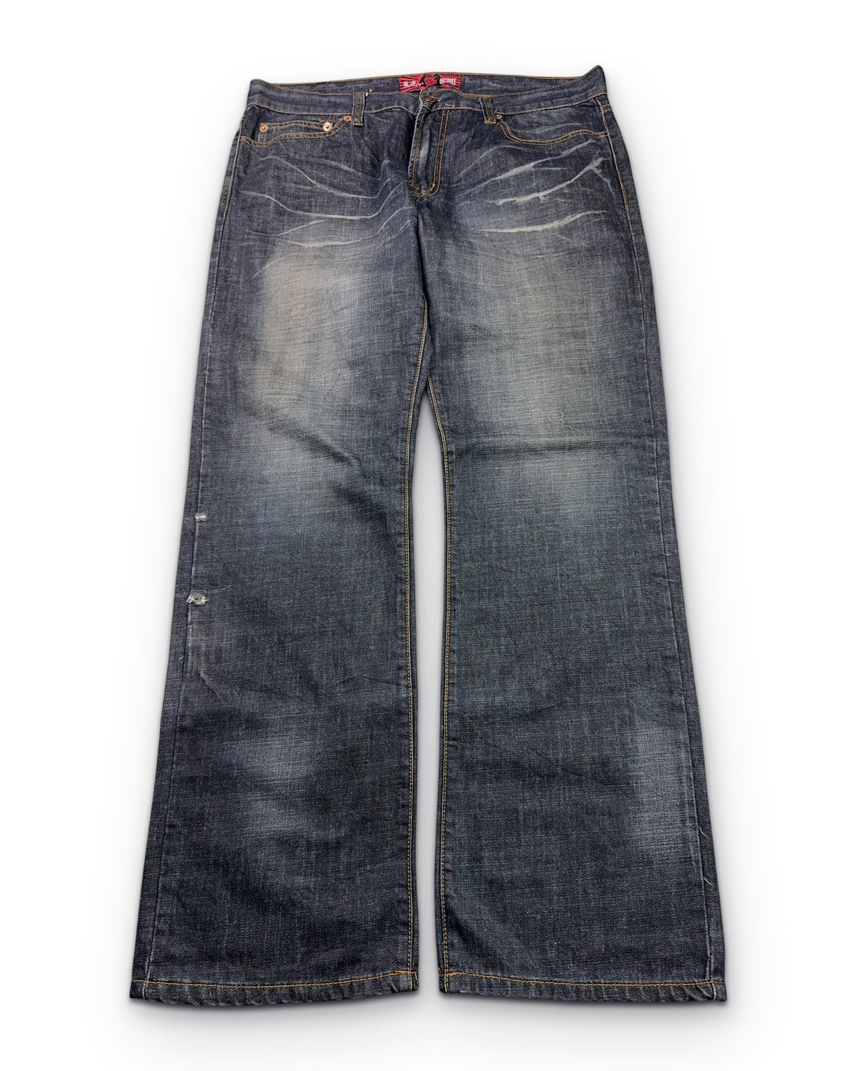 2000's Oniarai Japanese Baggy/Bootcut Jeans *rare 38x34 (XXL)