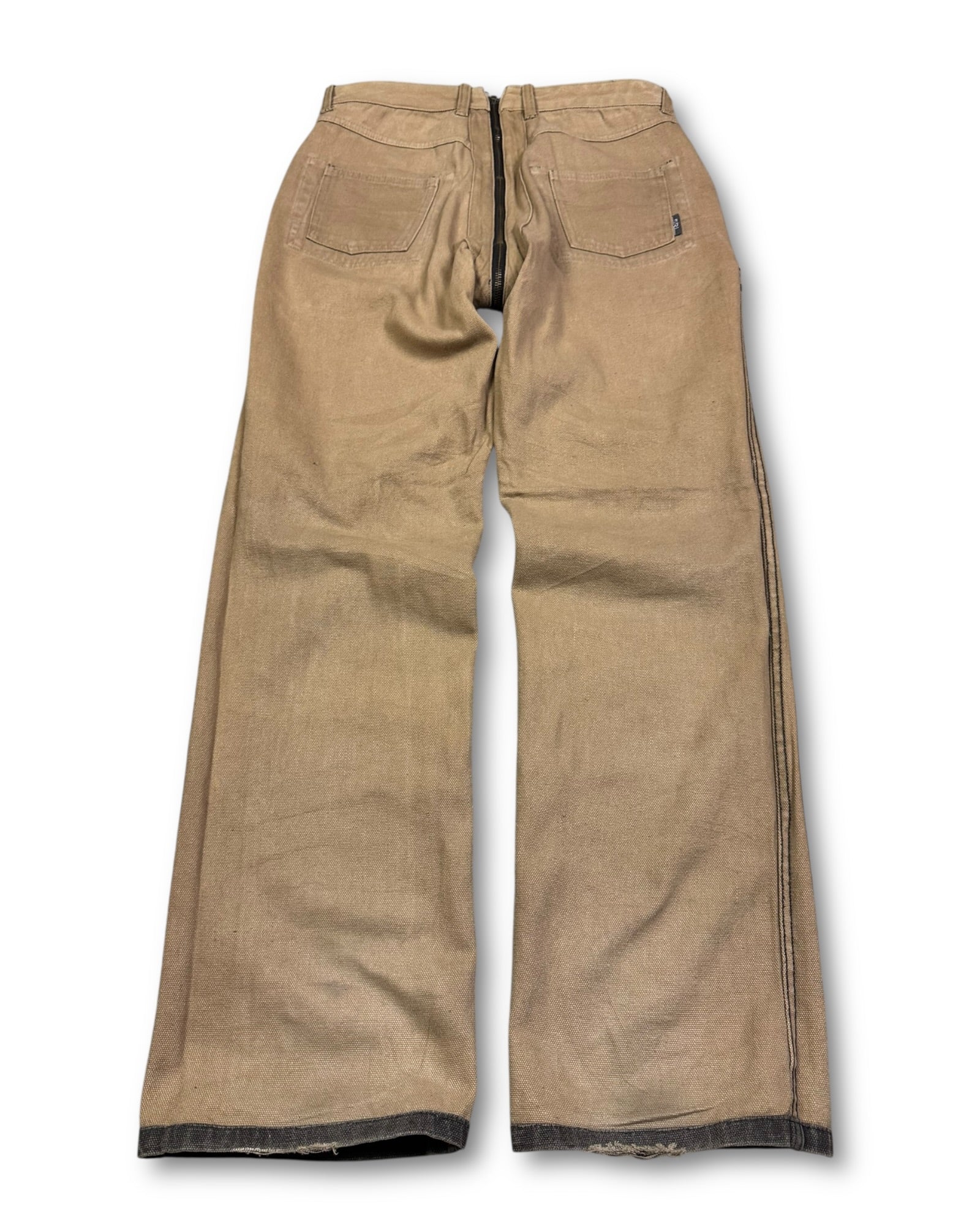 1990's 5RL Straight/Baggy Reversible 2in1 Zip Up Archive Workwear Jeans *extremely rare 30x32 (M)