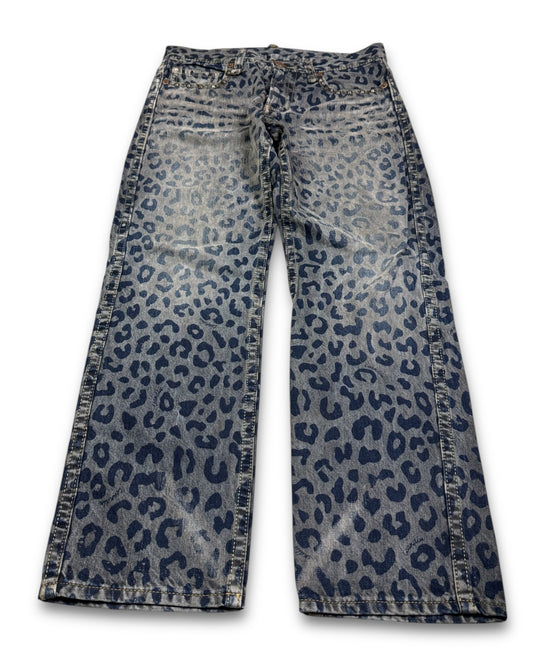2000's Coandllu Straight Leo Print Jeans *rare 32x30 (M)