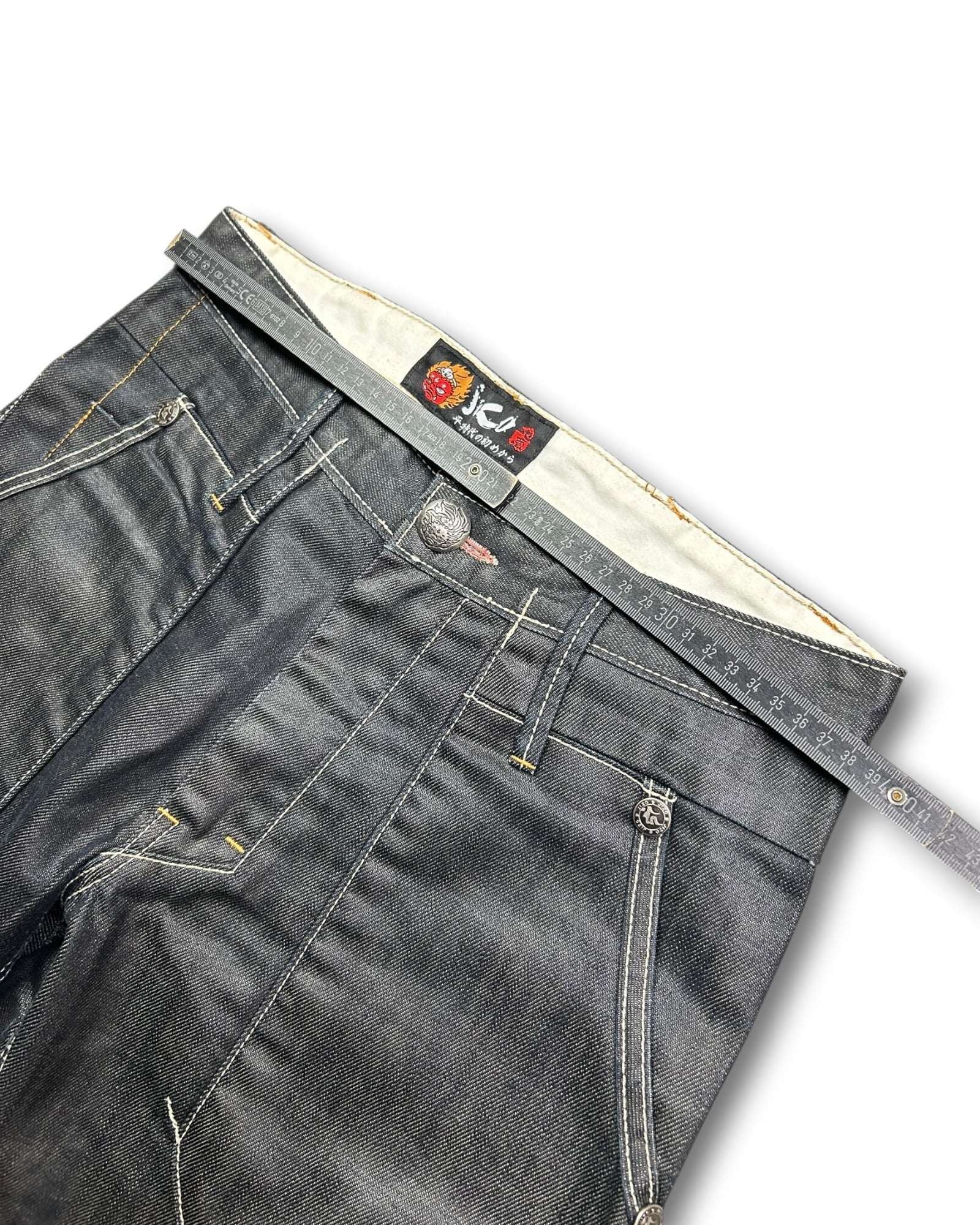 2000's Jizo Straight Japanese Archive Waxed Jeans *very rare 30x30 (M)