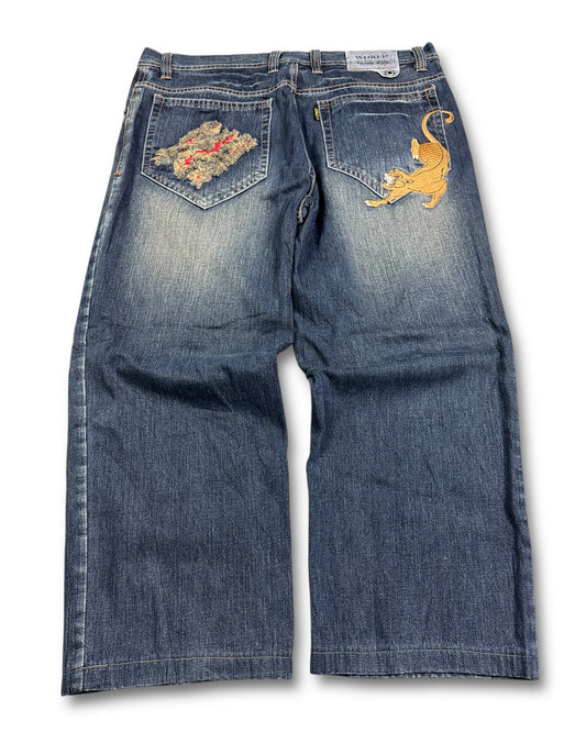 2000's Woker Baggy Japanese Jeans *rare 40x28 (XXL)