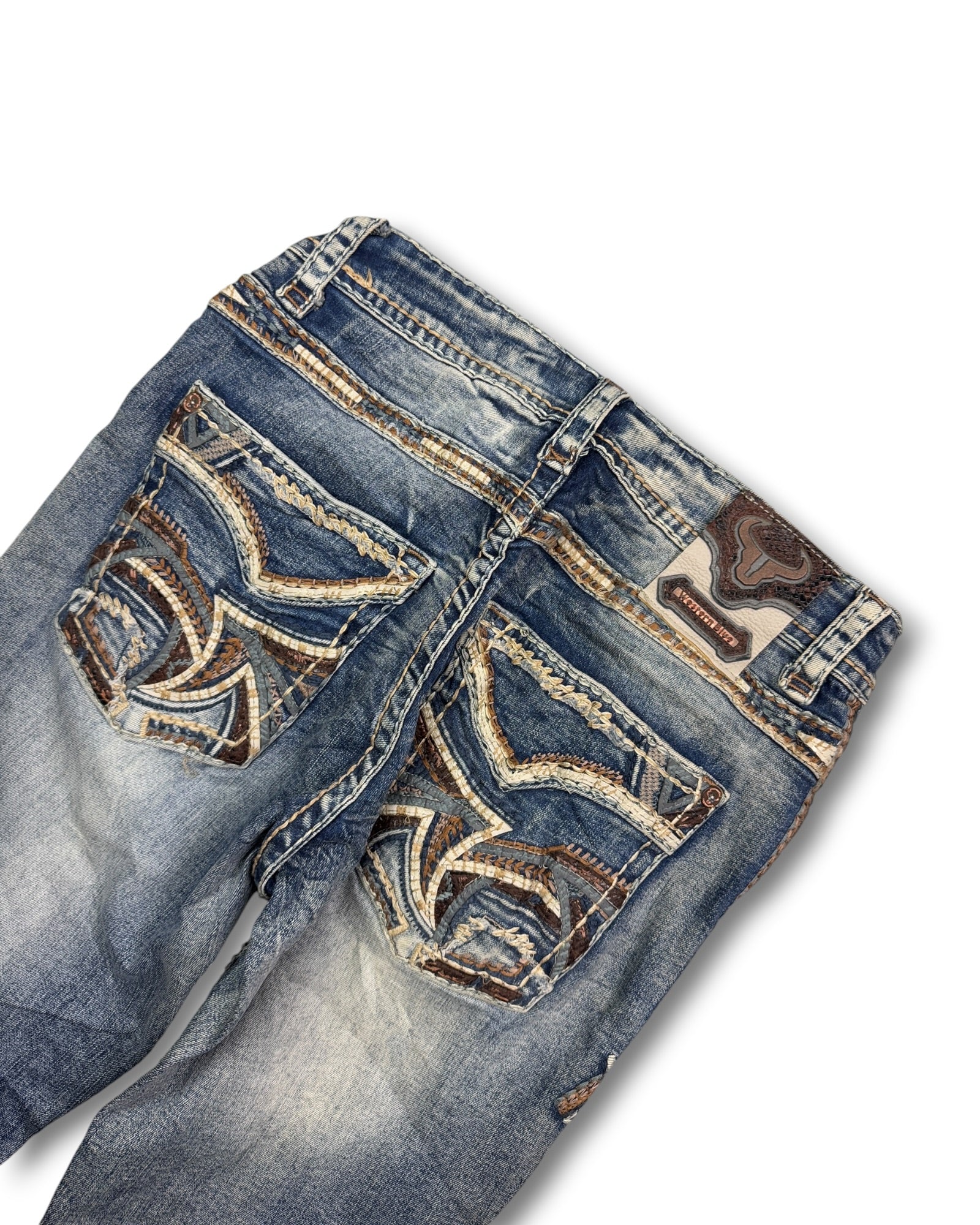 2000's Western Blue Straight Jeans *rare 32x30 (M)